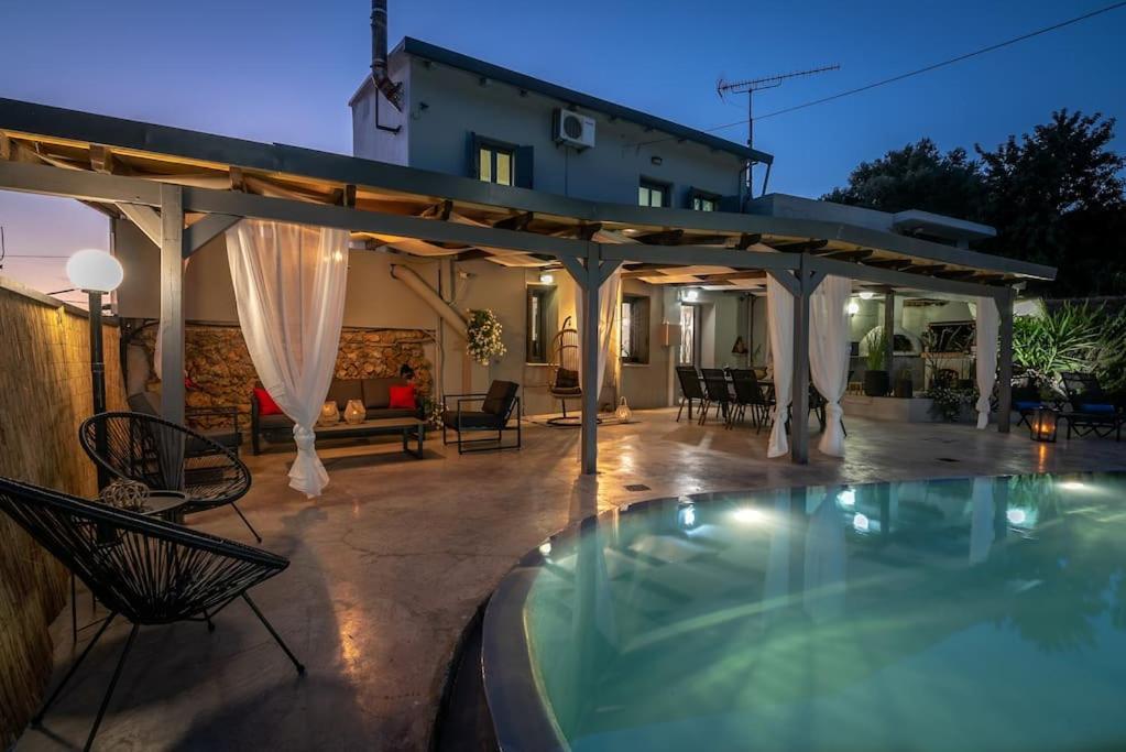 Vila Casa Del Miele, Private Pool, Bbq, Mountain View. Alikianos Exteriér fotografie